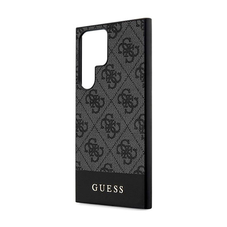 Guess 4G Bottom Stripe Metal Logo Collection - Tasche für Samsung Galaxy S24 Ultra (schwarz)