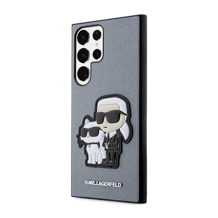 Karl Lagerfeld NFT Saffiano Karl & Choupette - Étui Samsung Galaxy S23 Ultra (gris)