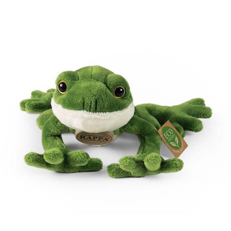Mascotte rana verde realistica di peluche 15 cm Rappa ecologica