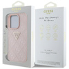 Guess Hot Stamp 4G Pattern Triangle Metal Logo - Coque pour iPhone 16 Pro (rose)