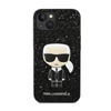Karl Lagerfeld Glitter Flakes Ikonik - Hülle für iPhone 14 Plus (Schwarz)
