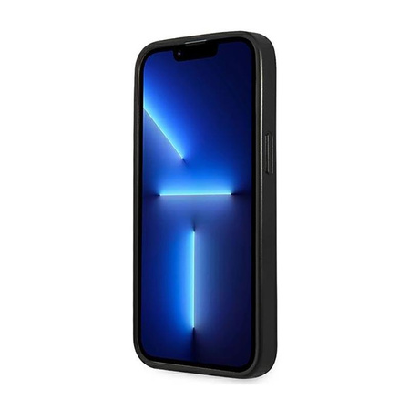 Guess Saffiano Triangle Logo Case - pouzdro pro iPhone 14 Pro Max (stříbro)