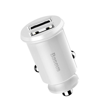 Baseus Grain - Autoladegerät 2 x USB, 5 V / 3,1 A (weiß)