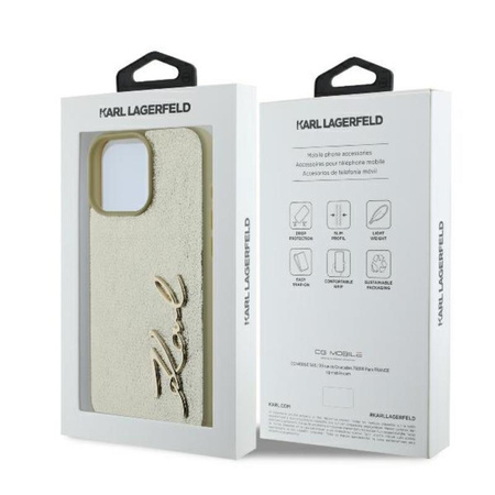 Karl Lagerfeld Metal Signature - Hülle für iPhone 16 Pro (gold)