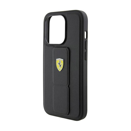 Ferrari Grip Stand Metal Logo - iPhone 15 Pro Max Case (black)