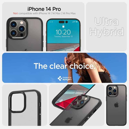 Spigen Ultra Hybrid Matte - Hülle für iPhone 14 Pro (Schwarz matt)