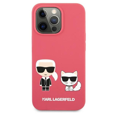Karl Lagerfeld Silicone Karl & Choupette - Etui iPhone 13 Pro Max (fuksja)