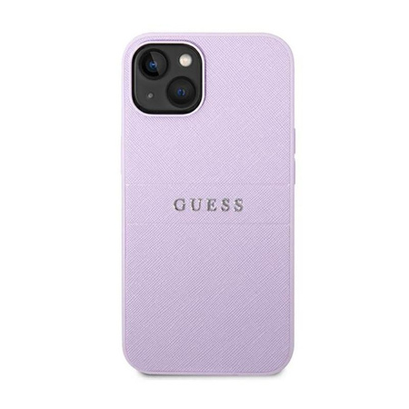 Guess Saffiano Metal Logo Stripes - iPhone 14 Plus Case (lilac)