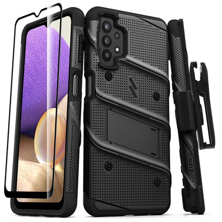 ZIZO BOLT Series - Etui blindé pour Samsung Galaxy A32 5G avec écran en verre 9H + étui avec support (noir)
