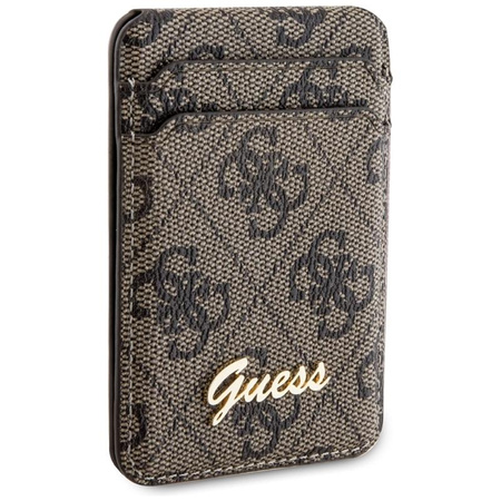 Guess Wallet Cardslot Stand MagSafe 4G Classic Logo - Magnetisches Portemonnaie mit Standfunktion (braun)