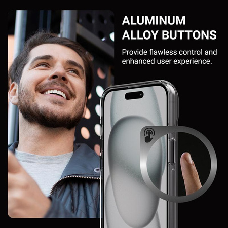 Crong Clear MAG Pro - iPhone 15 MagSafe tok (fekete)