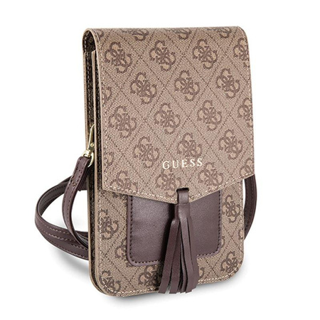 Guess 4G Uptown Wallet Phone Bag - Táska okostelefon rekesszel (barna)
