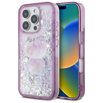 Hello Kitty Liquid Glitter 50TH Anniversary Party - iPhone 16 Pro tok (lila)