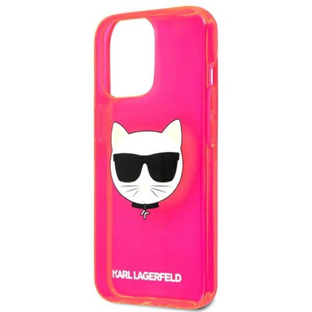 Karl Lagerfeld Choupette Head - iPhone 13 Pro Max tok (fluo rózsaszín)