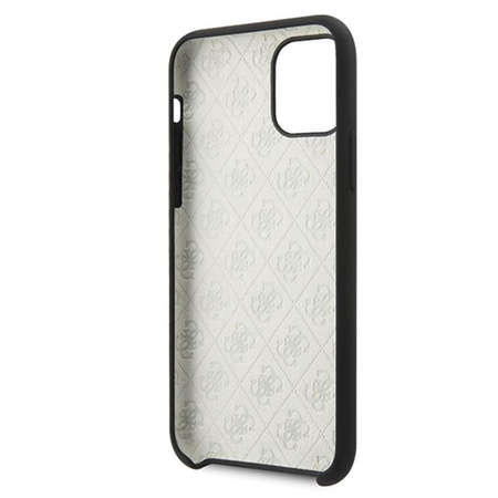 Guess Silicone 4G Tone to Tone - Coque iPhone 11 (Noir)