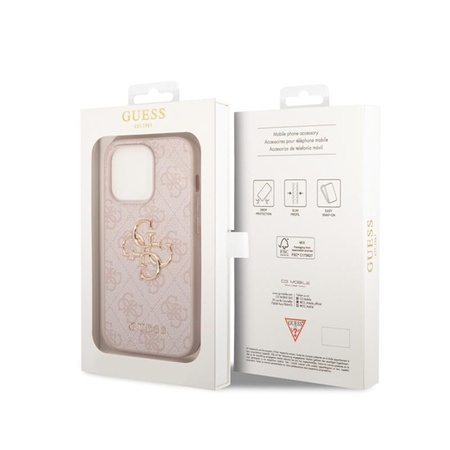 Guess 4G Big Metal Logo - Case for iPhone 15 Pro (Pink)