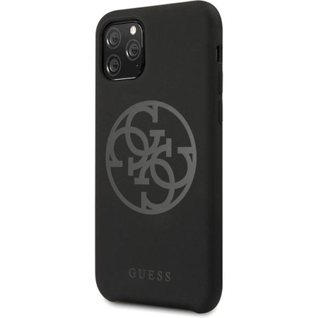 Guess Silicone 4G Tone to Tone - iPhone 11 Pro Case (Black)