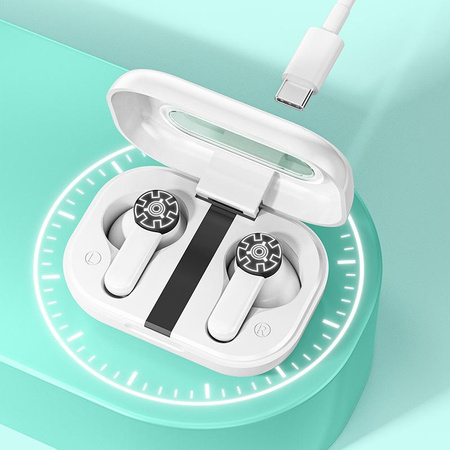 WEKOME VA06 Vanguard sorozat - V5.2 TWS vezeték nélküli Bluetooth fejhallgató töltőtokkal (fehér)