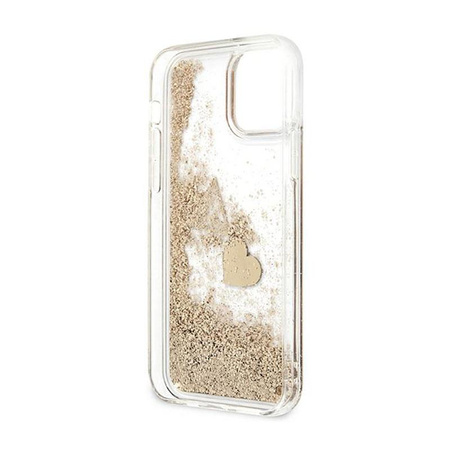 Guess Liquid Glitter Charms - iPhone 12 / iPhone 12 Pro Tasche (Gold)