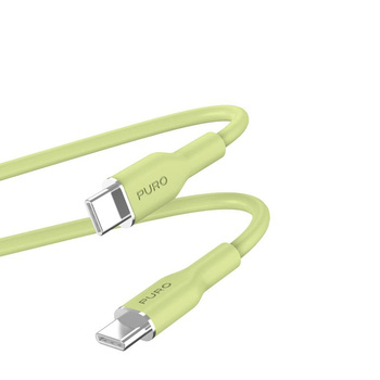 PURO ICON Soft Cable - USB-C és USB-C kábel 1,5 m (Matcha zöld)