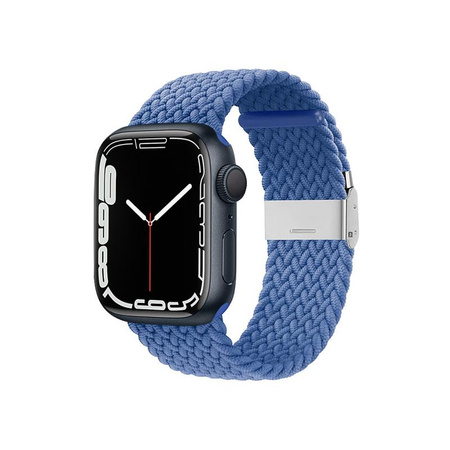Crong Wave szalag - Fonott szíj Apple Watch 44/45/46/49 mm-es órához (kék)