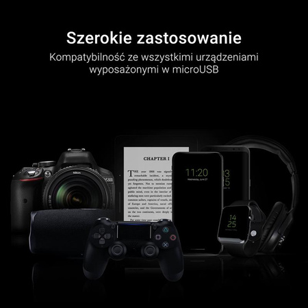 Green Cell GCmatte - Kabel Przewód Micro USB 25 cm z obsługą szybkiego ładowania