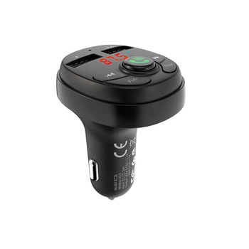 Borofone - FM vysílač se dvěma nabíjecími porty USB, černý