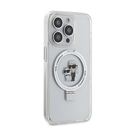 Karl Lagerfeld Ring Stand Karl & Choupette MagSafe - iPhone 14 Pro Case (blanc)
