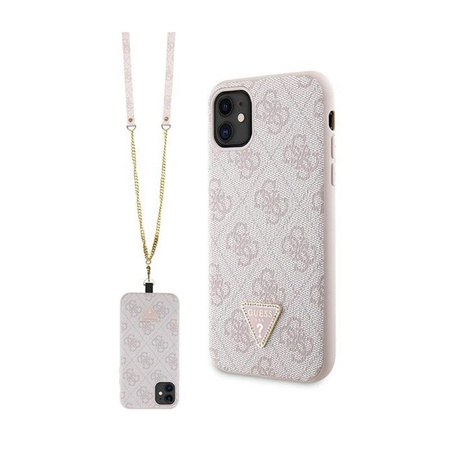Guess Crossbody 4G fém logóval - iPhone 11 tok (rózsaszín)