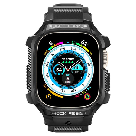Spigen Rugged Armor Pro - Pánt tokkal az Apple Watch Ultra 49 mm-es órához (fekete)