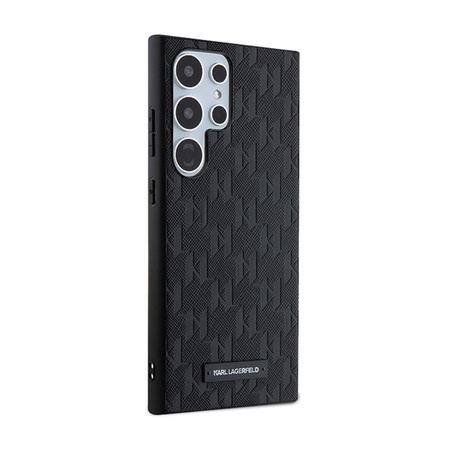Karl Lagerfeld Saffiano Monogram fém logó - Samsung Galaxy S24 Ultra tok (fekete)