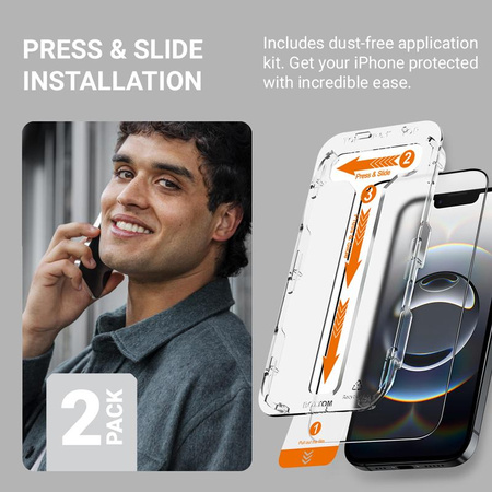Crong EasyShield 2-Pack - Tempered Glass iPhone 16e / iPhone 14 / iPhone 13 / iPhone 13 Pro (2 pieces)