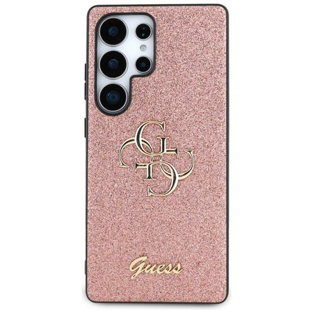 Guess Fixed Glitter Big 4G Metal Logo - étui pour Samsung Galaxy S25 Ultra (rose)