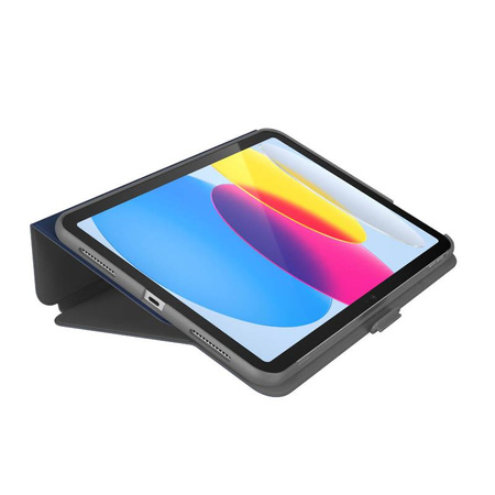 Speck Balance Folio - pouzdro pro iPad 11" (2025) / 10,9" (2022) s povrchovou úpravou MICROBAN, magnetem a stojánkem (Arcadia Navy/Moody Grey)