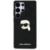 Karl Lagerfeld Leather Monogram Pin Logo Karl Head - Hülle für Samsung Galaxy S25 Ultra (Schwarz)