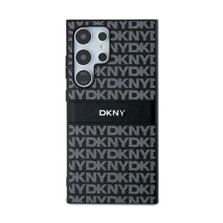DKNY Leather Mono Stripe & Metal Logo - Samsung Galaxy S24 Ultra Case (black)