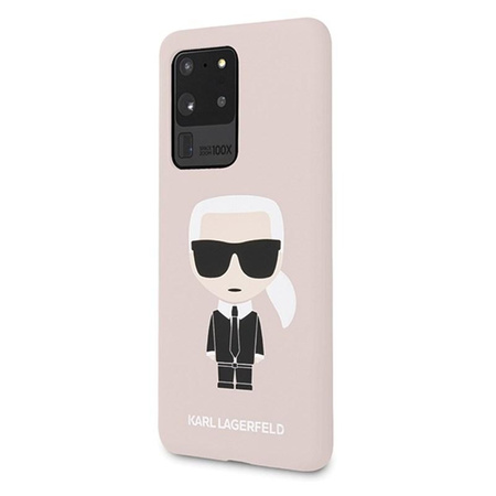 Pouzdro Karl Lagerfeld Fullbody Silicone Iconic - Samsung Galaxy S20 Ultra (světle růžové)