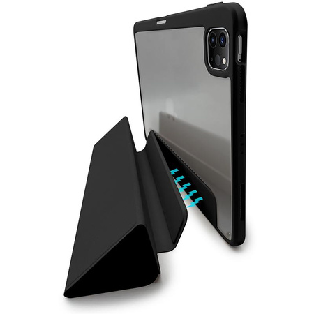 PURO Zeta Smart - Tasche iPad Pro 12.9" (2022/2021/2020/2018) abnehmbare magnetische Klappe + Apple Pencil Halter (schwarz)