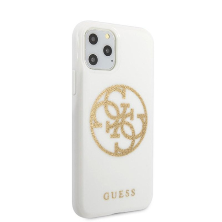 Guess Circle Glitter 4G - iPhone 11 Pro Tasche (weiß)