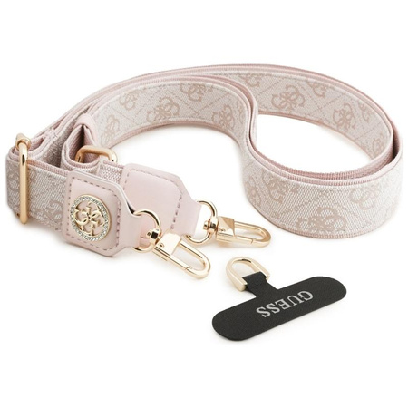 Guess Universal Crossbody Strap 4G Tether Patch Strass Metal Logo - Universal Phone Strap / Lanyard (Pink)
