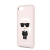Karl Lagerfeld Fullbody Silicone Iconic - pouzdro pro iPhone SE 2020 / 8 / 7 (světle růžové)