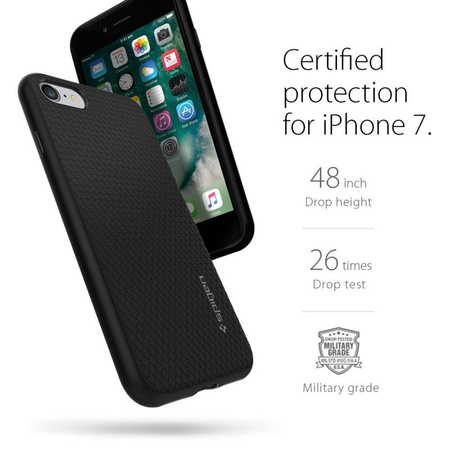 Spigen Liquid Air - Coque pour iPhone SE 2022 / SE 2020 / 8 / 7 (Noir)