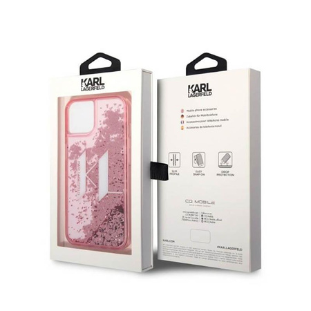 Karl Lagerfeld Liquid Glitter Big Logo Case - Etui iPhone 14 (różowy)