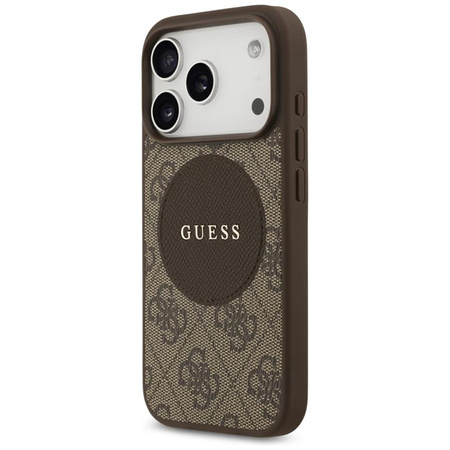 Guess 4G Circle Classic Logo MagSafe – Pouzdro iPhone 17 Pro (Hnědá)