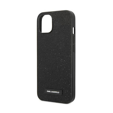 Karl Lagerfeld Glitter Plaque Logo - pouzdro pro iPhone 14 (černé)
