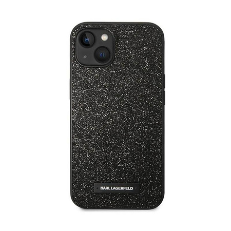 Karl Lagerfeld Glitter Plaque Logo - pouzdro pro iPhone 14 (černé)