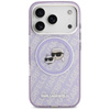 Karl Lagerfeld IML Glitter Karl & Choupette Heads Logo MagSafe - Hülle für iPhone 17 Pro (violett)