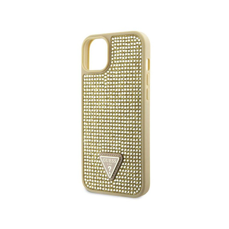 Guess Rhinestone Triangle - Case for iPhone 14 Plus (Gold)