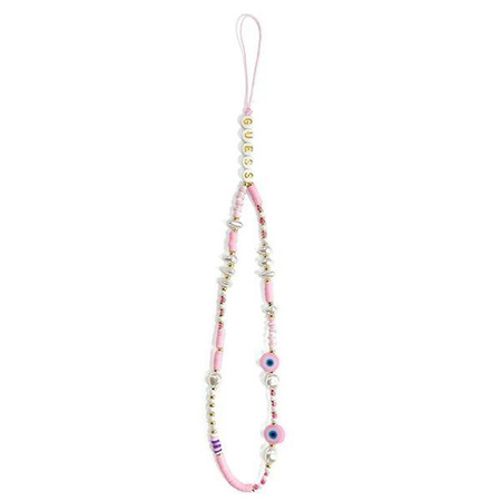 Guess Phone Strap Beads Shell - pendentif téléphone 25 cm (Rose)