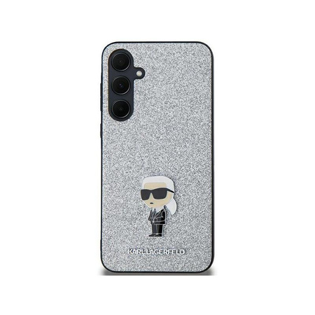 Karl Lagerfeld Fixed Glitter Ikonik Logo Metal Pin - Samsung Galaxy A35 5G Tasche (Silber)